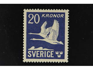 Sweden. Facit 337C ★★ , 1942 Flying Swans 20 Kr blue, perf on four sides. SEK 1200