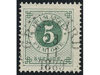 Sweden. Facit 43, H county. GRÄSGÅRD 23.11.1889. Superb/EXCELLENT cancellation.