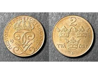 Sverige Gustav V (1907-1950) 2 öre 1926, 01/0
