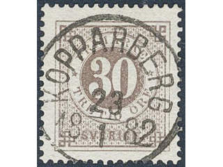 Sweden. Facit 35f used , 30 öre dull brown with thick numerals. EXCELLENT cancellation …