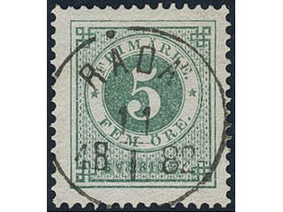 Sweden, Sverige, Sverige, Sverige. Facit 30g used, 5 öre dull green on white paper. …