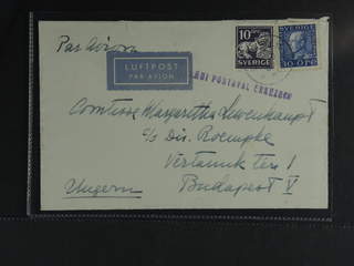 Sweden. Air mail cover Facit 185, 146A , 10+30 öre on air mail cover sent from STOCKHOLM …