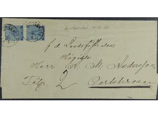 Sweden. Facit 9 cover , 2x12 öre (pair) on 2-fold cover sent from KRISTIANSTAD 10.4.1867 …