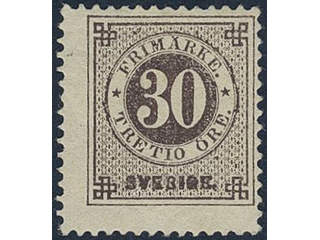 Sweden. Facit 35h ★, 30 öre black-brown on soft paper. Opinion (shade) by O.P. SEK 5000