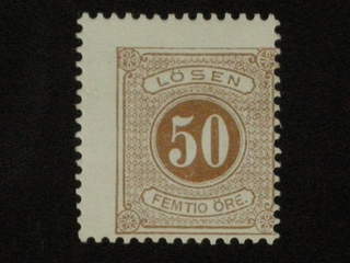 Sweden. Postage due Facit L19 ★ , 50 öre brun, tandn. 13, kartongpapper, vilket är …
