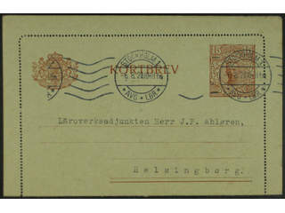 Sweden. Postal stationery, letter card Facit kB17 , Letter card 15 öre with edges sent …