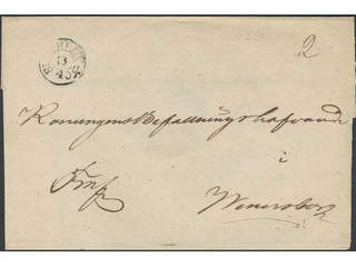 Sweden. W county. FAHLUN 13.4.1854, arc postmark. Type 3 on cover sent to Vänersborg.