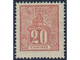 Sweden. Facit 16g ★, 20 öre red-dull red. Fresh example with opinion (shade) by O.P. …