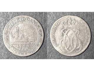 Danska Västindien Christian VI (1730-1746) 12 skilling 1740, 1 böjd