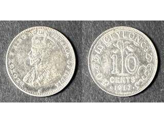 Ceylon George V (1910-1936) 10 cents 1917, UNC