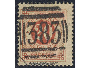 Sweden. Facit 33. GREAT BRITAIN. British cancellation 383 (Hull) on Swedish stamp 20 öre …