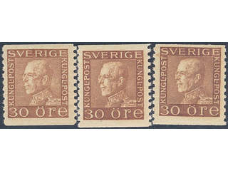 Sweden. Facit 186a ★★ , 30 öre brown. Three very fine copies. (3).
