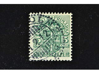 Sweden. Official Facit Tj30vm used , 5 öre green inverted watermark crown. SEK 200