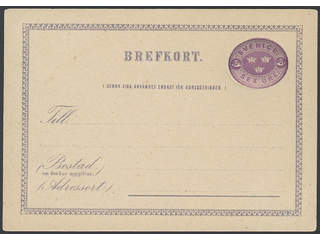 Sweden. Postal stationery, Single postcard, Facit bKe2vII, Postcard 6 öre type CII with …
