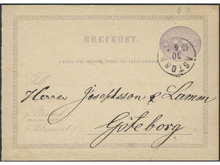 Sweden. Postal stationery, double postcard Facit bKd1BII , Response card 6 öre sent from …