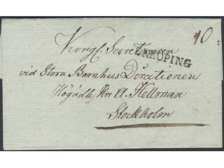 Sweden. C county. ENKÖPING, straight postmark. Letter dated "16 Januari 1826" sent to …