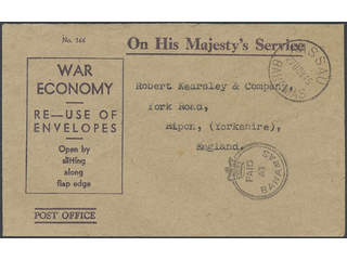 Bahamas. Cover, OHMS cover with crowned "Paid at Bahamas", sent to England from NASSAU …