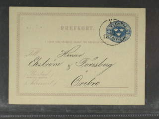 Sweden. Postal stationery, Single postcard, Facit bKe1., ÄS 21.4.1872. Tiny file hole at …
