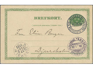 Sweden. Facit bKe11, A county. STOCKHOLM NYA POSTHUSETS INVIGNING 27.10.03. Postcard 5 …