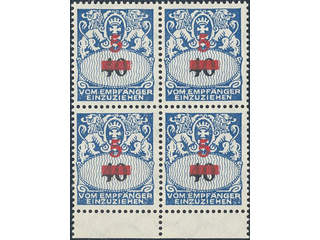 Germany, Danzig. Postage due Michel 40 ★★, 1932 New value overprint 5 on 40 pf dark …
