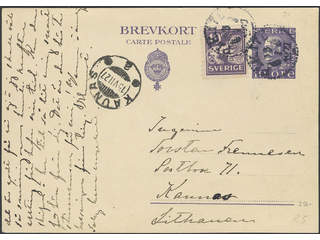 Sweden. Postal stationery, Single postcard, Facit bKe31, 145A, Postcard 10 öre …