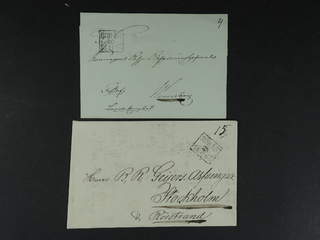 Sweden. P county. BORÅS 1843, rectangular postmark. Type 3 on two covers sent to …