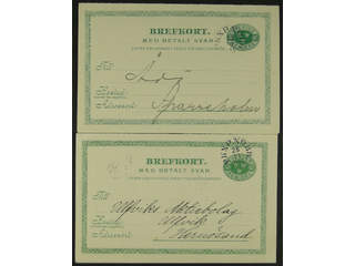 Sweden. Postal stationery, double postcard Facit bKd10 , Reply card 5+5 öre with …