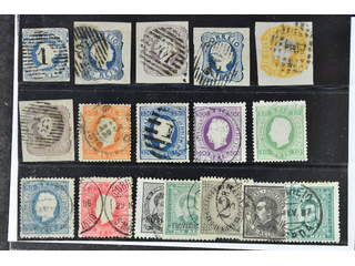 Portugal. Used 1853–1892. All different, e.g. Mi 2, 6, 8, 10, 13, 16, 40, 43, 45, 47-48, …