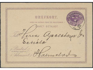 Sweden. Postal stationery, double postcard Facit bKd1CII , Originating card 6 öre sent …