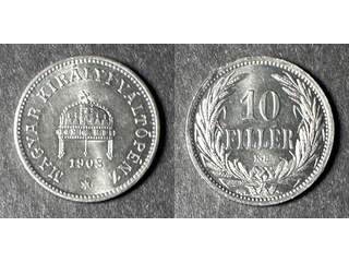 Ungern Franz Joseph I (1848-1916) 10 filler 1908, UNC