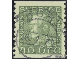 Sweden. Facit 189 used , 40 öre olive green, type I. Superb cancellation SKURUP 8.7.3x.