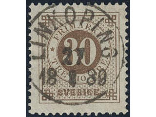 Sweden, Sverige, Sverige, Sverige. Facit 47e used, 30 öre yellowish brown. EXCELLENT …