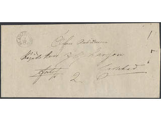 Sweden. T county. ASKERSUND 1.12.1833, arc postmark. Type 1 on 2-fold cover sent to …