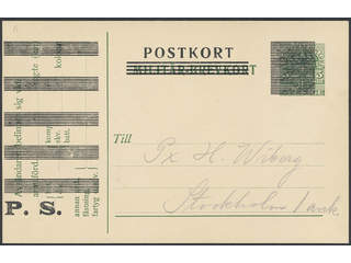 Sweden. Postal stationery, internal postal stationery Facit PS13 vII , PS card, …