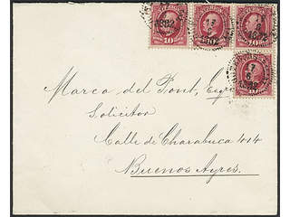 Sweden. Facit 54 on cover, 4×10 öre on cover sent from GÖTEBORG-FILIAL 17.6.1892 to …