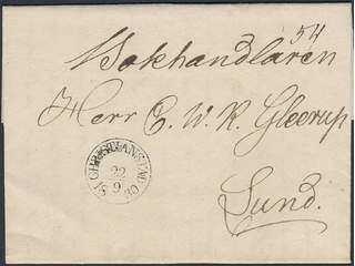 Sweden. L county. CHRISTIANSTAD 22.9.1830, arc postmark type 1, superb cancellation, on …