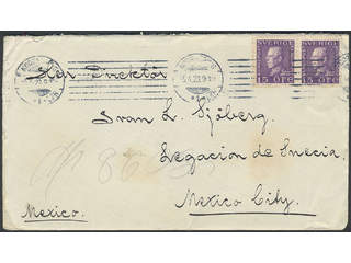 Sweden. Facit 175A cover , 2x15 öre on cover sent from NORRKÖPING 5.4.23 to Mexico. …
