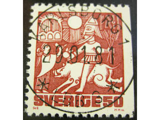 Sweden. Facit 1154B used , 1981 Nordic Mythology 50 öre red-carmine. EXCELLENT …