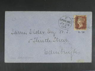 Britain. Michel 16 cover , 1864 Queen Victoria, with corner letters 1 d rose-red (plate …