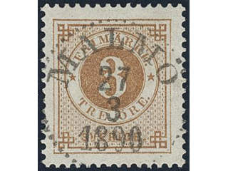 Sweden, Sverige, Sverige, Sverige. Facit 41b used, 3 öre orange-brown. EXCELLENT …