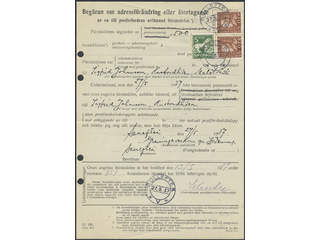 Sweden. Facit 178C, 143A on cover, 5+2×15 öre on change of address of an already sent …