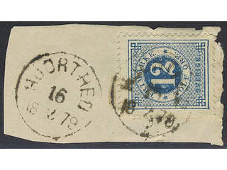 Sweden. Facit 32, H county. HJORTHED 16.2.1879. Cut piece. Postal: 350:-