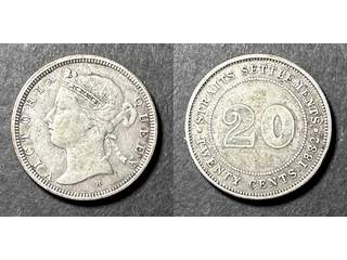Straits Settlments Queen Victoria (1837-1901) 20 cents 1882 H, VF-XF
