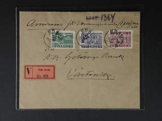 Sweden. Facit 245, 240A, 241C cover , 5+10+60 öre on insured cover sent from EDSBRUK …