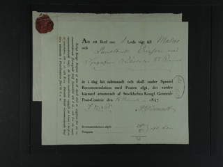 Sweden. Postal document. Unnumbered, early receipt for open registered mail, regarding a …