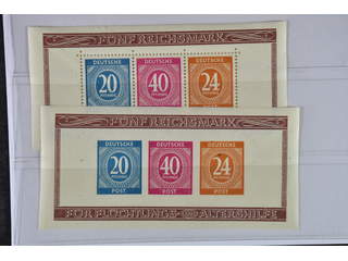 Germany Allied occupation. Michel 924–29A ★★ , 1946 Numerals souvenir sheet 12A/B perf …