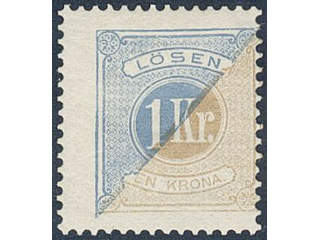 Sweden. Postage due Facit L20c ★ , 1 Kr dull ultramarine/light greyish brown, perf 13.