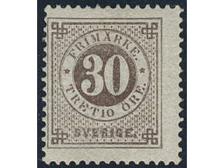 Sweden. Facit 35f ★, 30 öre dull brown with thick numerals. Opinion (shade) by O.P. …