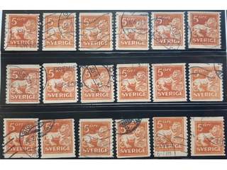 Sweden. Facit 141bz used , 5 öre brown red type I vertical perf 9¾ with wmk KPV, …