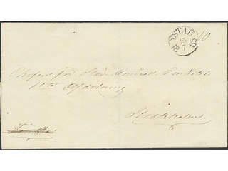 Sweden. M county. YSTAD 15.7.1835, arc postmark. Type 3 on beautiful cover sent to …